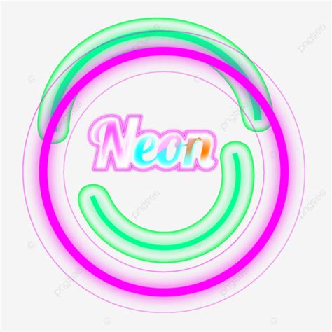 Diseño De Forma De Neón Vector PNG Efecto Neón Circulo Forma PNG y