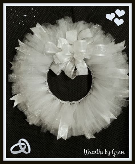 White Tulle Wedding Door Wreath Wedding Arch Decor Wedding Etsy