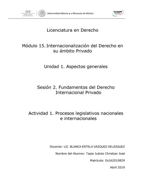 M15 u1 s2 a1 compress Licenciatura en Derecho Módulo 15