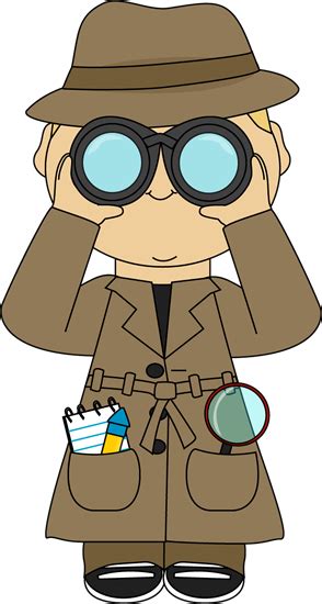 Detective With Binoculars Clip Art Detective With Binoculars Image