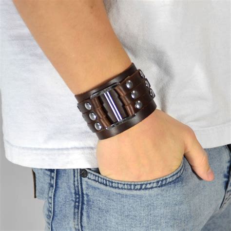 Mens Leather Bracelets Engraved