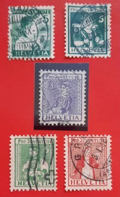 TIMBRE ZEGEL STAMP Suisse Helvetia Switzerland 1915 1916 1917 Pro