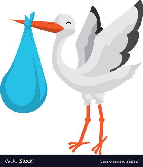 Stork bird cartoon Royalty Free Vector Image - VectorStock