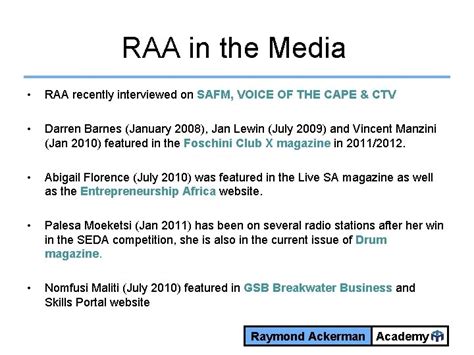 Introduction Raymond Ackerman Academy Background Uct Short Course