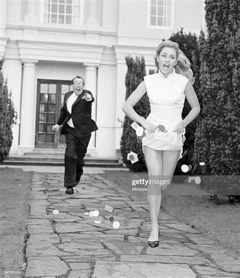 Actress Alexandra Bastedo Seen Here Being Chased By Eric Morecombe