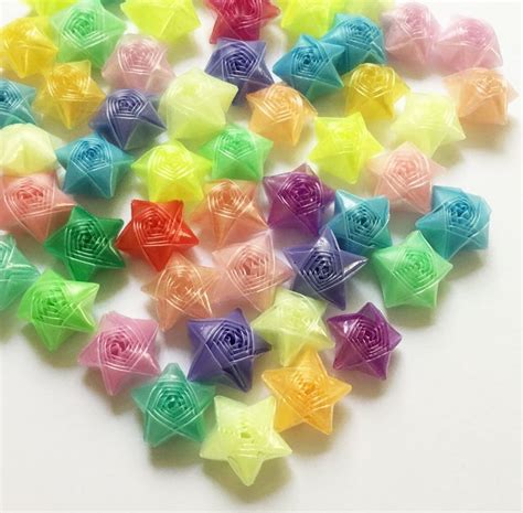 Origami Lucky Stars Plastic Straw Stars Rainbow Mixed Etsy Origami