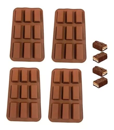 4 Moldes Silicona Chocolate Molde De Silicona Barra Cereal Cuotas Sin