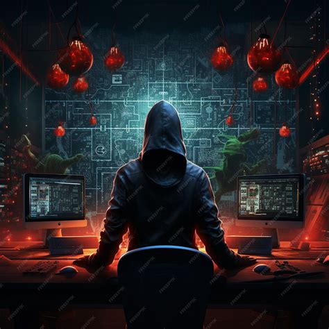 Premium AI Image | hacker desktop wallpaper cyber background