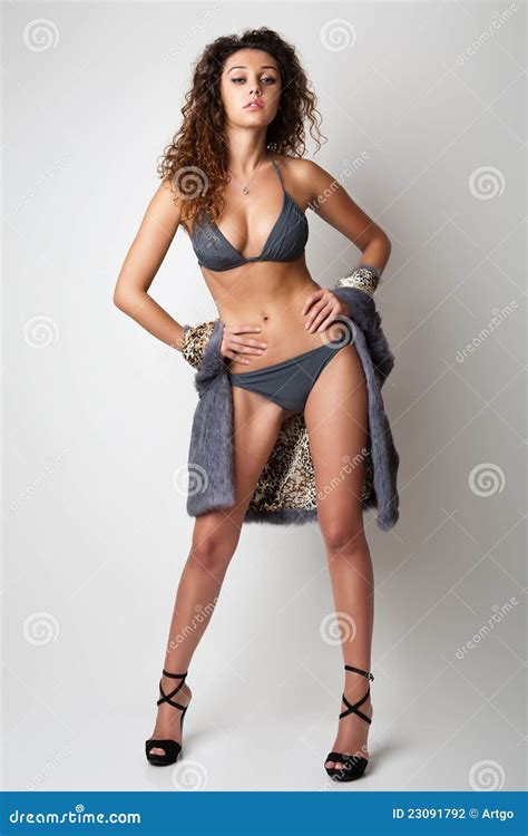 Voluptuous Women In Lingerie Stock Photo Image Of Girl Coat 23091792