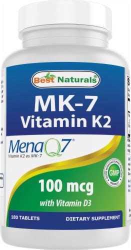 Best Naturals Vitamin K2 Mk7 With D3 Supplement Bone And Heart Health