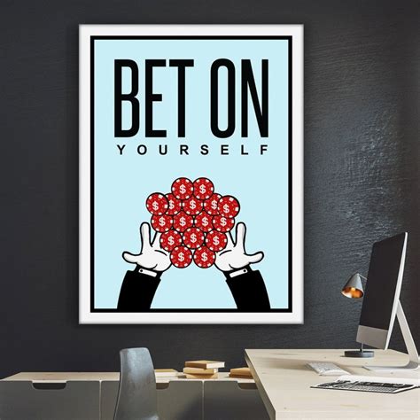 Bet On Yourself Motivational Wall Art Canvas Print Office Etsy