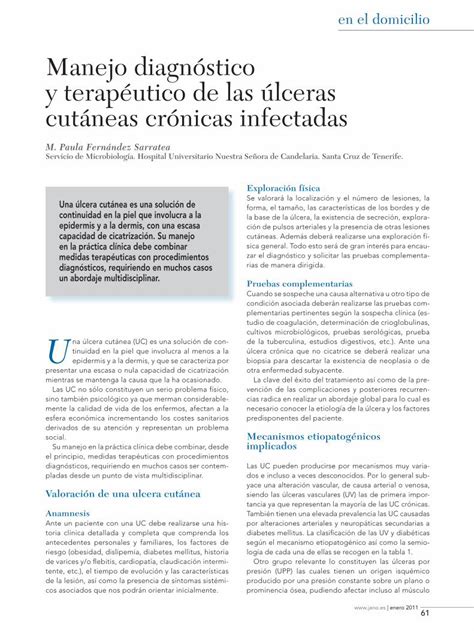 PDF Manejo diagnóstico y terapéutico de las úlceras cutáneas crónicas