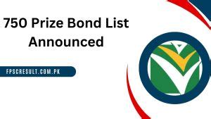 750 Prize Bond List 2024 Draw 97 Today 15 January