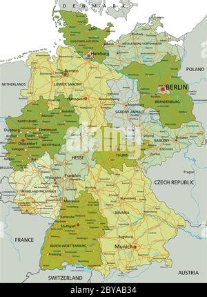 Alemania Mapa político altamente detallado editable con capas