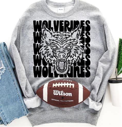 Stacked Mascots Wolverines Head Transfer Sassy Sublimation And Screen