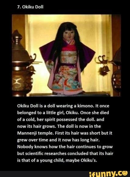 7. Okiku Doll E Okiku Doll is a doll wearing a kimono. It once belonged ...