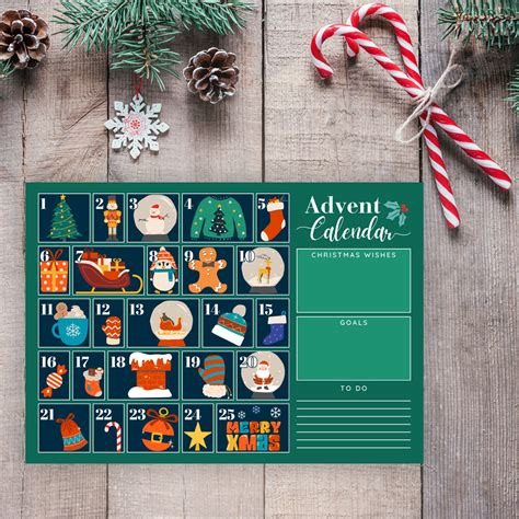 Printable Advent Calendar Christmas Countdown Advent Christmas Calendar