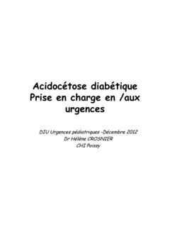 Acidoc Tose Diab Tique Prise En Charge En Aux Urgences Acidoc