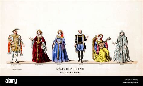 Theatre Costume Designs For Shakespeare S Play Henry VIII 19th