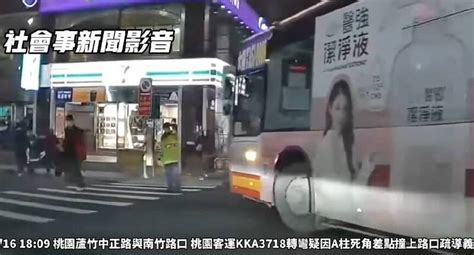 疑a柱擋視線 桃園公車駕駛險撞上路口疏導交通義交 社會 自由時報電子報