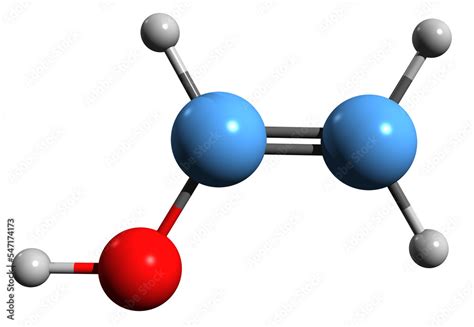 3d Image Of Vinyl Alcohol Skeletal Formula Molecular Chemical