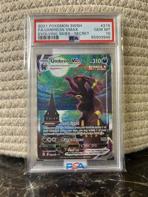 Psa Gem Mint Moonbreon Umbreon Vmax Alt Art Pok Mon Card Evolving