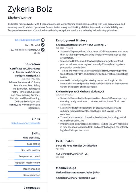 Top 18 Kitchen Worker Resume Objective Examples ResumeCat