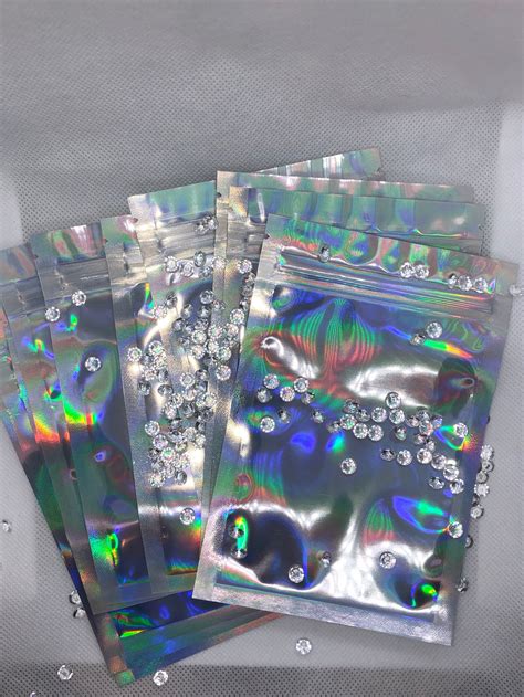 Holographic Rainbow Bags 4x6 Shiny Bags Iridescent Bags Lip Etsy