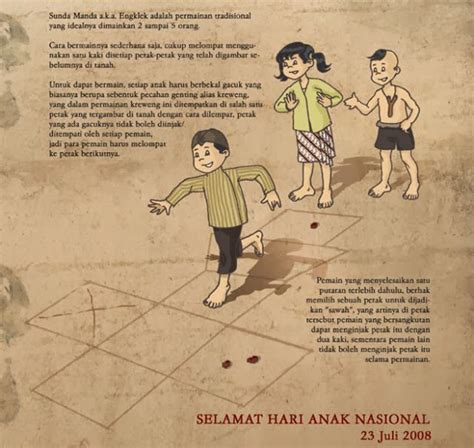 Gambar Permainan Tradisional Kartun Engklek 9 Permainan Tradisional