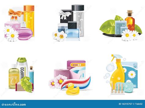 Vector Health And Beauty Supplies Icons Stock Vector Illustration Of