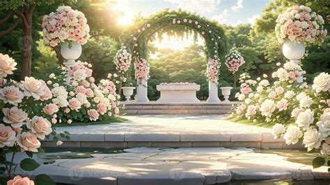 3D Rendered Outdoor Wedding Ceremony Background 27391274 Stock Photo at ...