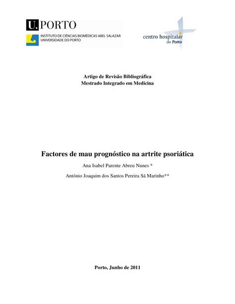 Pdf Artigo De Revis O Bibliogr Fica Mestrado Integrado Em