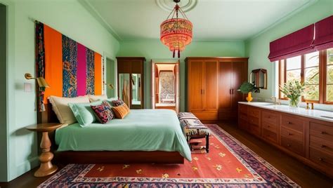 Light green main bedroom model modern style | Premium AI-generated image