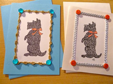 Make It Easy Crafts Doodle Scottie Dog Greeting Card