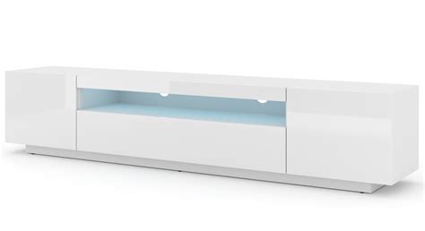 Szafka RTV Aura 200 Biały połysk LED Bim Furniture 200 cm x 42 cm x 37