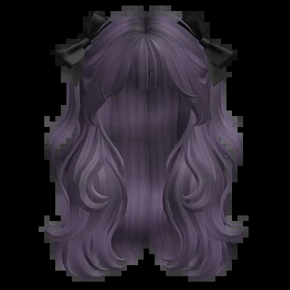 Wavy Half Up Pigtails With Ribbons Purple Roblox Item Rolimon S