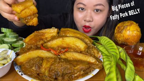 Elephant Apple Fatty Pork Belly Curry With Rice Mukbang Asmr Big