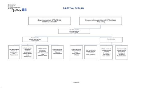 Organigramme De La Direction Optilab Lll Guide De Pr L Vements Du