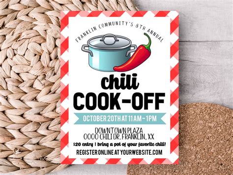 Editable Chili Cook off Flyer Digital Download, Printable Template ...