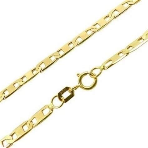 Corrente Cordão Masculina Piastrine Maciça 60cm Ouro 18k 750 DR Jóias