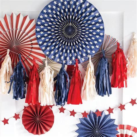 Red White And Blue Decorations Tassel Garland 4th Of July Party