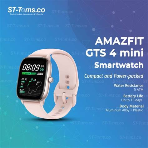 Jual Amazfit GTS 4 Mini Smartwatch 1 65 Inch AMOLED GPS SpO2 120