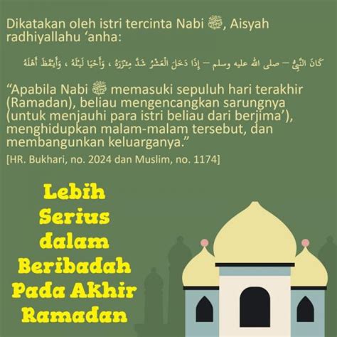 Tuntunan Nabi Di Sepuluh Hari Terakhir Ramadan