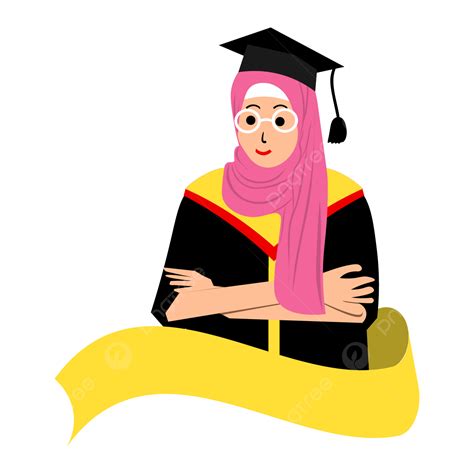 Diplomas Muçulmanos Cor Cor Rosa Hijab PNG Muçulmano Graduados