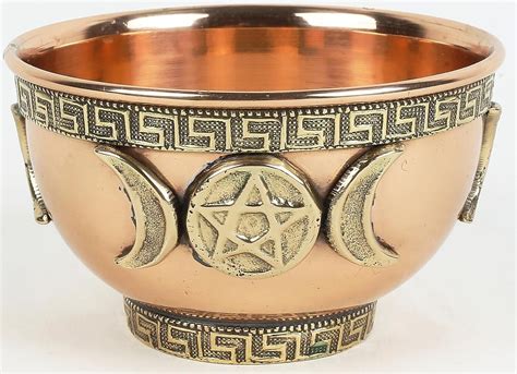 Triple Moon Offering Bowl Copper Brass Small Alter Witchcraft Wicca