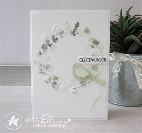 Eucalyptus Kranz trifft Vögelchen Kreativ Karten basteln Karte hochzeit