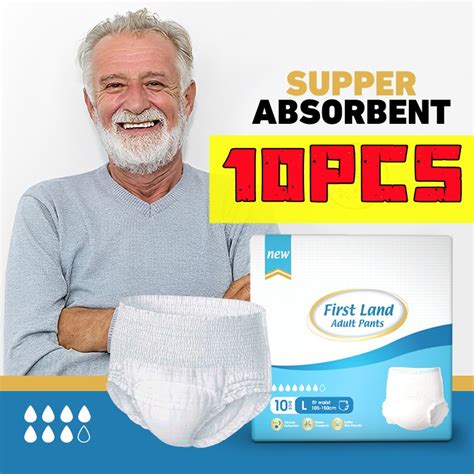 Kdst 10pcs High Quality Adult Diapers Pull Up Pants Disposable Elderly Diapers Unisex Dry