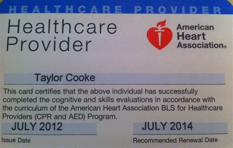 American Heart Association Bls Card