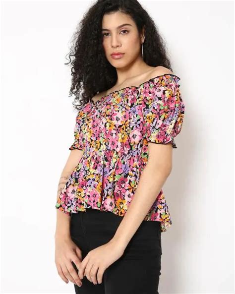 Buy Floral Print Off Shoulder Top Online At Best Prices In India Jiomart