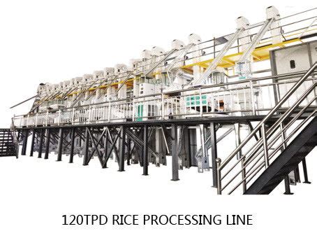 Compact Structure Rice Mill Machine 120 Ton Per Day Production Capacity